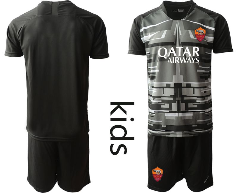 Cheap Youth 2020-2021 club Rome black goalkeeper Soccer Jerseys